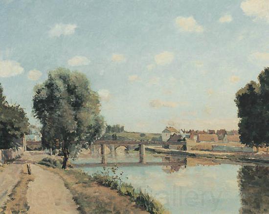 Camille Pissarro The Raolway Bridge at Pontoise France oil painting art